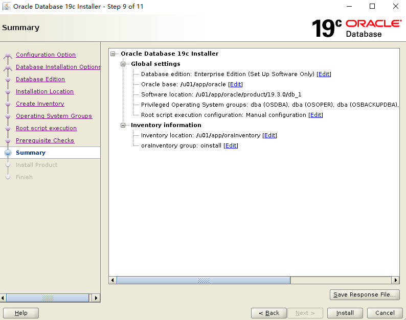CentOS7.9单机安装Oracle Database 19c数据库